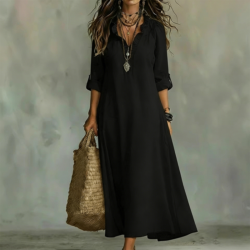 ⏳Time-Limited Special⏰Bohemian Ruffle V-Neck Maxi Dress