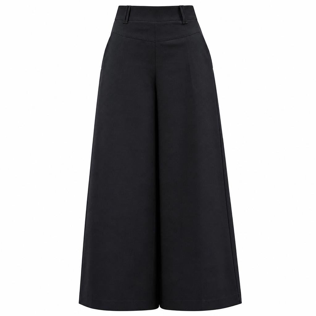 Women's Casual High Waisted Wide Leg Tailored Pants with Flowy Drape