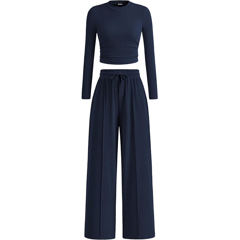 Women's Ribbed Crop Top & Wide-Leg Pants Set✨𝘉𝘶𝘺 𝘢𝘯𝘺 2 𝘢𝘯𝘥 𝘨𝘦𝘵 𝘢𝘯 𝘦𝘹𝘵𝘳𝘢 8% 𝘥𝘪𝘴𝘤𝘰𝘶𝘯𝘵