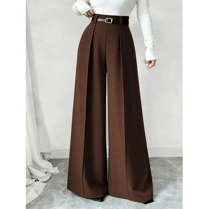 💼 Polished from Work to Weekend | Women's High-Waist Drape Wide-Leg Pants