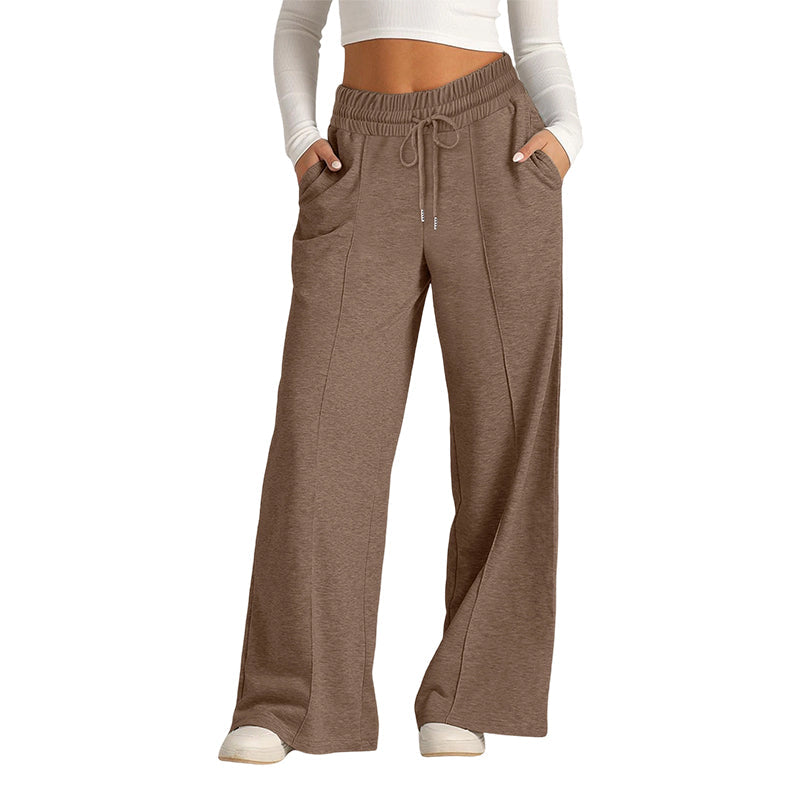 ✨ Effortless Wide-Leg Style | Women’s High-Waist Drawstring Pants