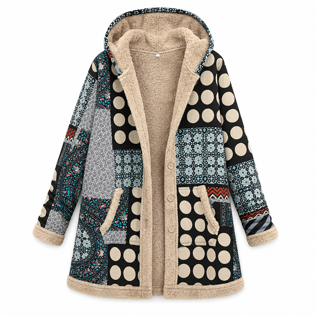 ⏳LAST DAY SALE ONLY £29.99!!🍂✨Women's Winter Cotton Linen Printed Hooded Sweatshirt Warm Plush