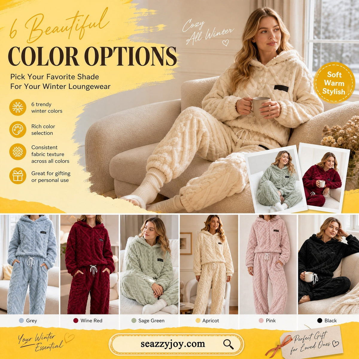 🔥 Freezing at Home but Tired of Bulky Winter Clothes? Wrap Yourself in Plush Comfort! Women's 2-Piece Geometric Fleece Hoodie & Jogger Set – Soft, Warm, Relaxed Fit with Stylish 3D Texture for Cozy Days In or Out!