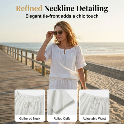 ⏳Time-Limited Special⏰Women's Drawstring Top & Pants 2-Piece Set – Relaxed Fit, Comfortable & Perfect for Lounging or Everyday Style 🌸