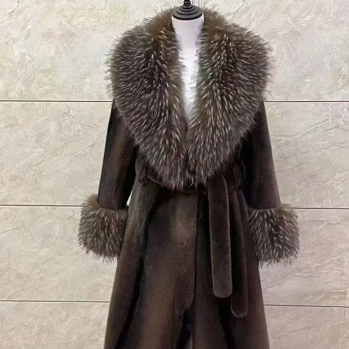 ⏳Time-Limited Special⏰Women's Leopard Print Fluffy Faux Fur Coat with Belt🔥🔥