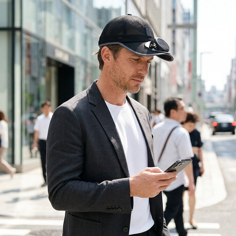 🌞🧢 Breathable Sun Hat Baseball Cap with Built-in Solar Cooling Fan