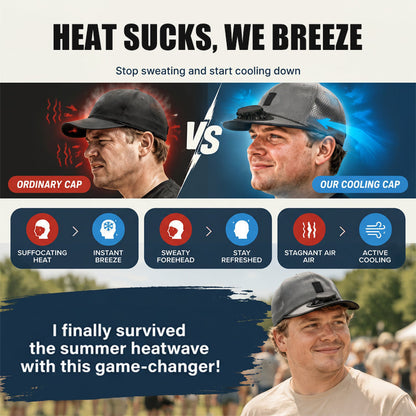 🌞🧢 Breathable Sun Hat Baseball Cap with Built-in Solar Cooling Fan