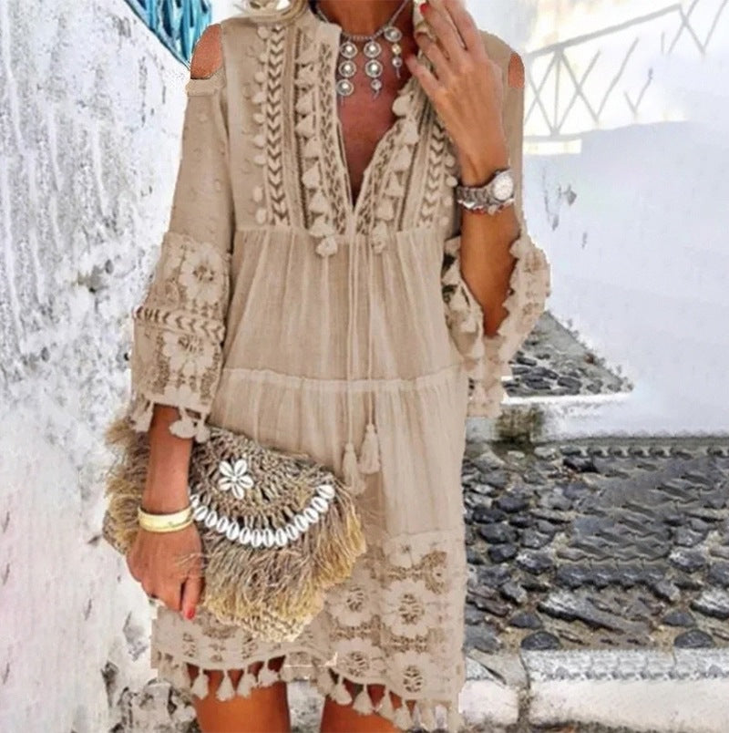 ⏳Time-Limited Special⏰Women's Loose Cotton Linen Embroidered Dress🌸👗