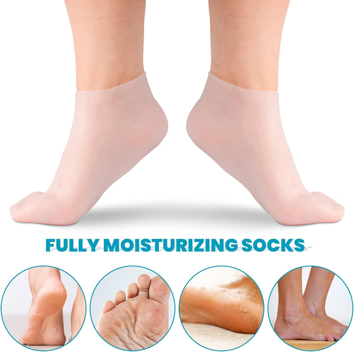 🔥Get 2 items when you buy 1！✨️Enjoy a foot spa anytime anywhere！👣Moisturizing Foot Mask Exfoliating Silicone Socks Beach Protective Socks(3pcs)