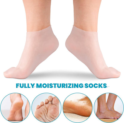 🔥Get 2 items when you buy 1！✨️Enjoy a foot spa anytime anywhere！👣Moisturizing Foot Mask Exfoliating Silicone Socks Beach Protective Socks(3pcs)