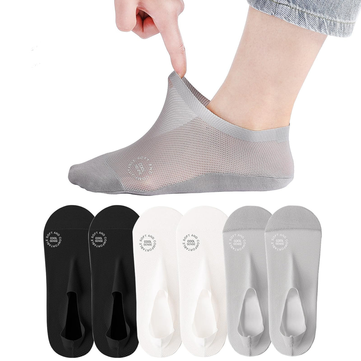 3 Pairs🔥Ultra Thin Liner Socks Non Slip No Show Socks !!