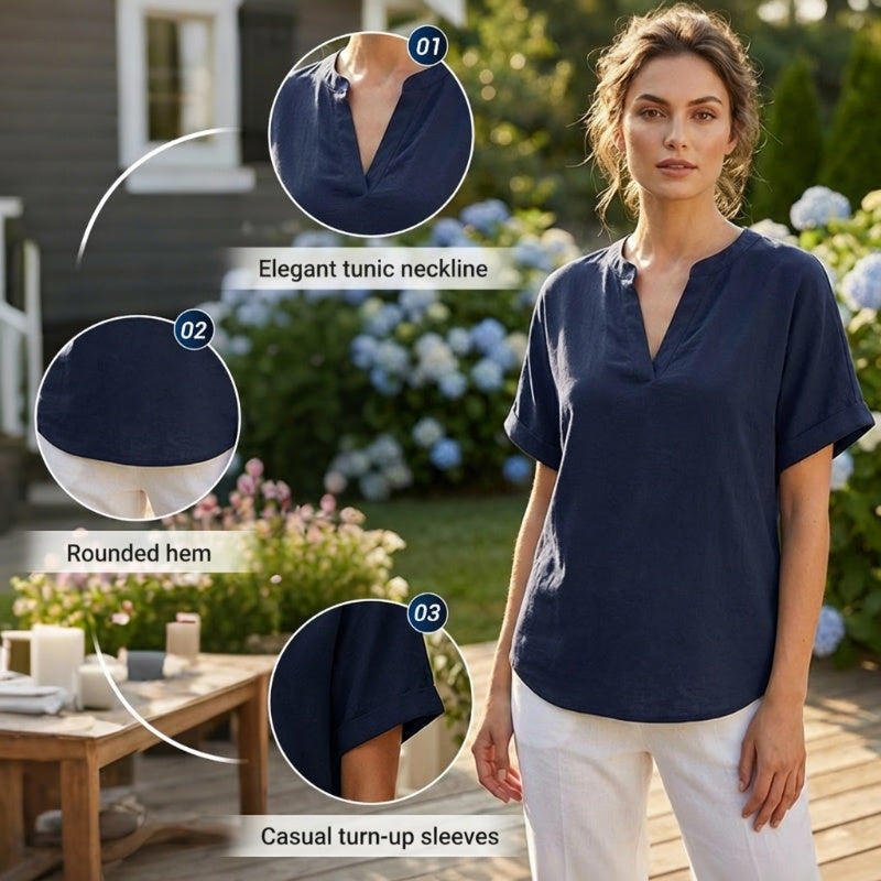 ⏳Time-Limited Special⏰Fashion Loose Solid Color Short Sleeve Top