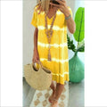 ⏳Time-Limited Special⏰Tie-Dye Striped Short Sleeve T-Shirt Dress – Soft & flowy – Perfect for summer, beach or casual days – comfortable and stylish 🌊✨
