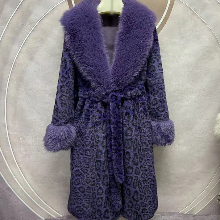 ⏳Time-Limited Special⏰Women's Leopard Print Fluffy Faux Fur Coat with Belt🔥🔥