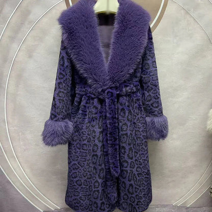 ⏳Time-Limited Special⏰Women's Leopard Print Fluffy Faux Fur Coat with Belt🔥🔥