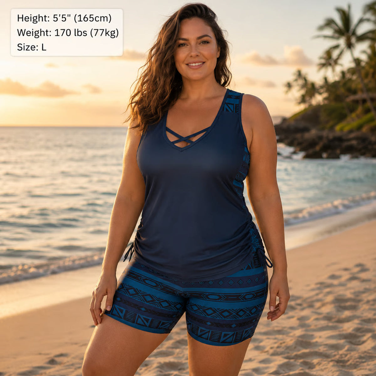 ⏳Time-Limited Special⏰Women's Printed Tankini Swimsuit – 2-Piece Tummy Control Set 🌸