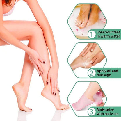 🔥Get 2 items when you buy 1！✨️Enjoy a foot spa anytime anywhere！👣Moisturizing Foot Mask Exfoliating Silicone Socks Beach Protective Socks(3pcs)