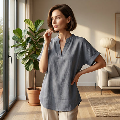 ⏳Time-Limited Special⏰Fashion Loose Solid Color Short Sleeve Top