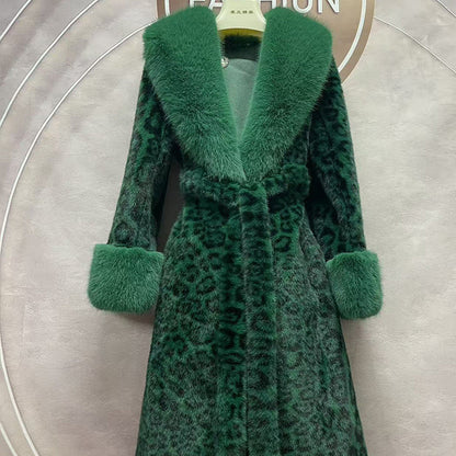 ⏳Time-Limited Special⏰Women's Leopard Print Fluffy Faux Fur Coat with Belt🔥🔥