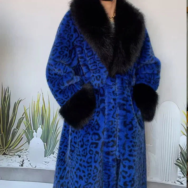 ⏳Time-Limited Special⏰Women's Leopard Print Fluffy Faux Fur Coat with Belt🔥🔥