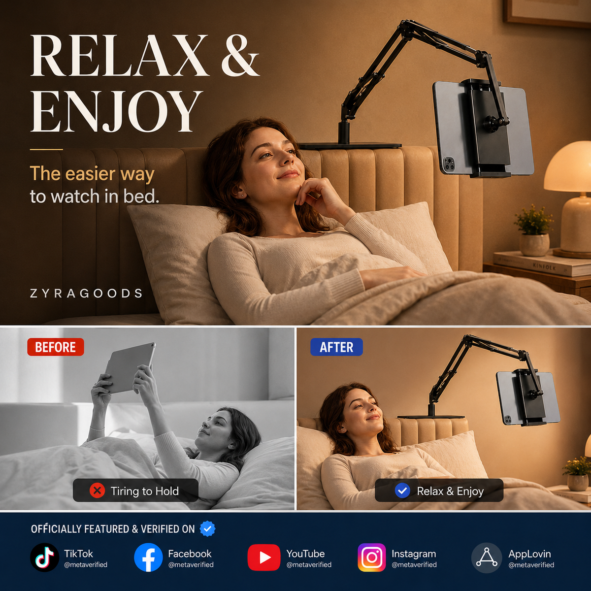 📢📢49% OFF !! ⏰ Hidden tablet stand – fits gaps, 4 joints, 360° rotation, hands-free!