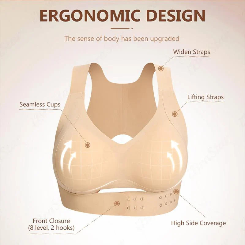 🎉FLASH DEAL 45% OFF – Posture-Support Front-Closure Bra · 50K+ SOLD! · Seamless, Soft Fabric, Invisible Under Clothes, All-Day Comfort 🤸‍♀️