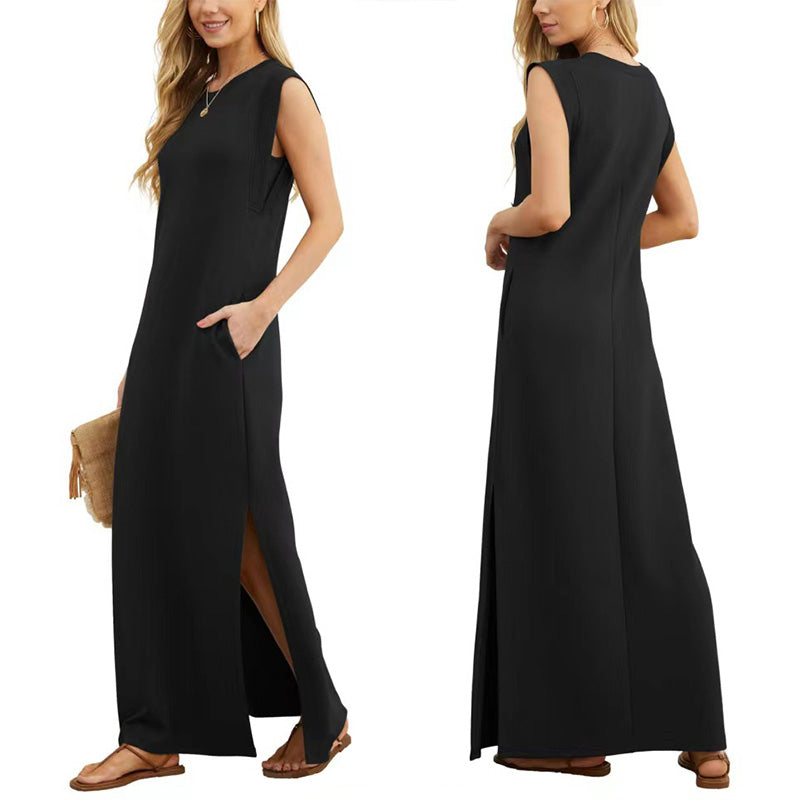 ⏳Time-Limited Special⏰Women Loose Split Wrinkle-Free Long Dress