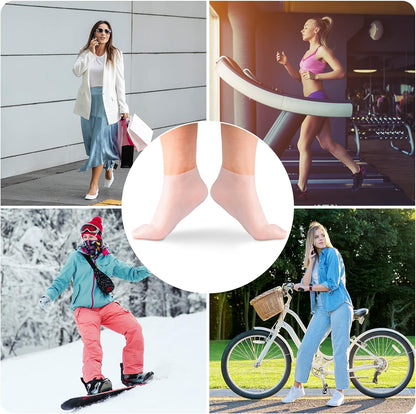 🔥Get 2 items when you buy 1！✨️Enjoy a foot spa anytime anywhere！👣Moisturizing Foot Mask Exfoliating Silicone Socks Beach Protective Socks(3pcs)