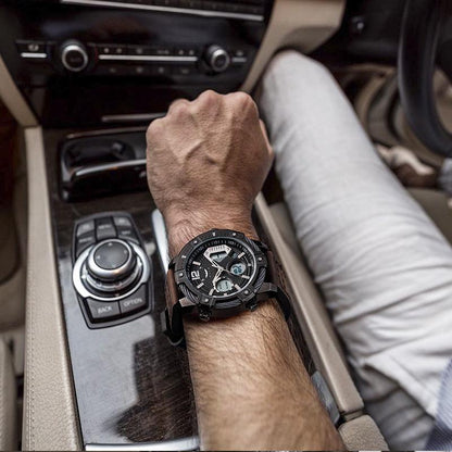 🎄Christmas Sale 60% OFF🔥Multifunctional Dual Display 3ATM Waterproof Men's Quartz Sports Watch