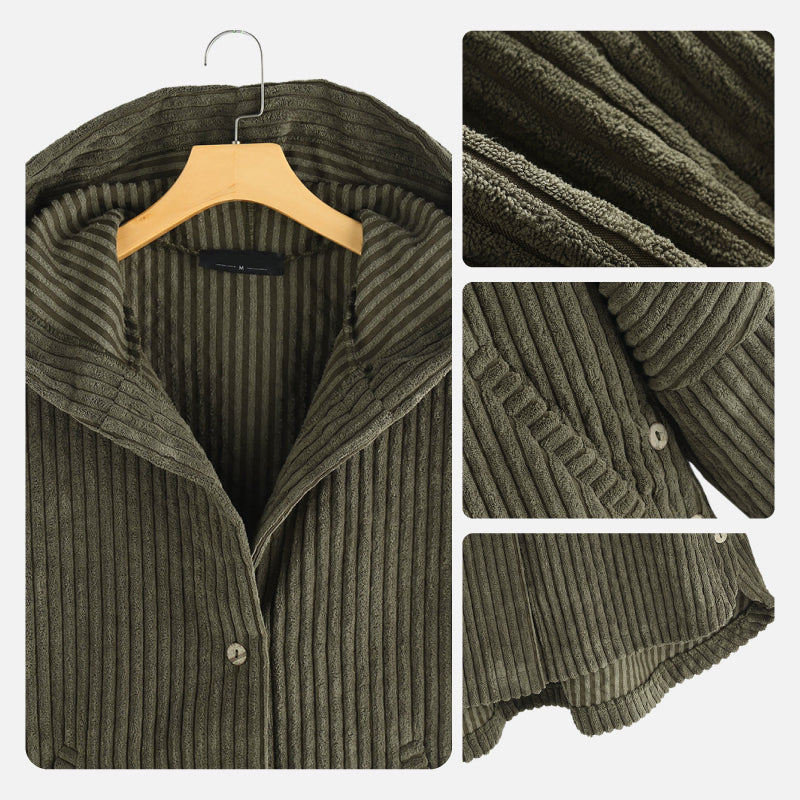 🎁New product 50% off 💖🍃Casual solid colored jacket with thickened hood and buttons