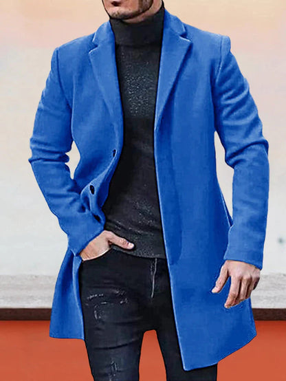 🍂 Timeless Warmth | Men's Wool-Blend Single-Breasted Notch-Lapel Coat