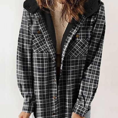 Autumn and Winter Series 44% OFF❄️Women's Winter Trendy Plaid Hooded Jacket💖