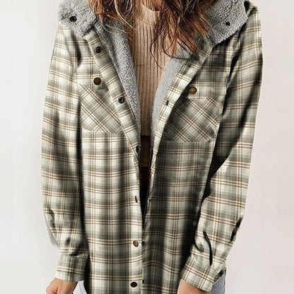 Autumn and Winter Series 44% OFF❄️Women's Winter Trendy Plaid Hooded Jacket💖
