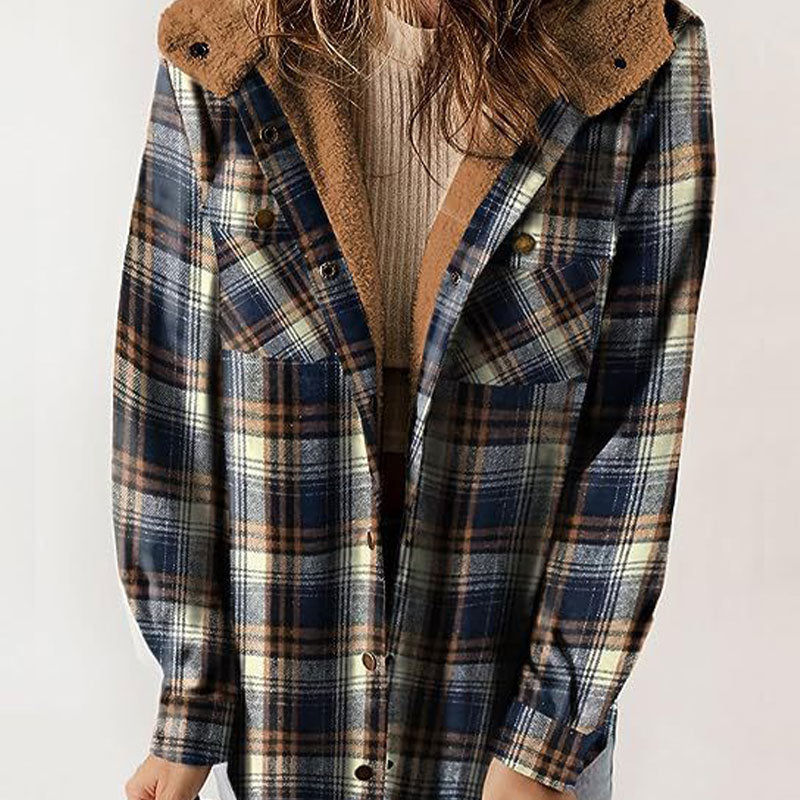 Autumn and Winter Series 44% OFF❄️Women's Winter Trendy Plaid Hooded Jacket💖