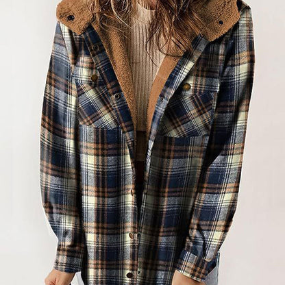 Autumn and Winter Series 44% OFF❄️Women's Winter Trendy Plaid Hooded Jacket💖