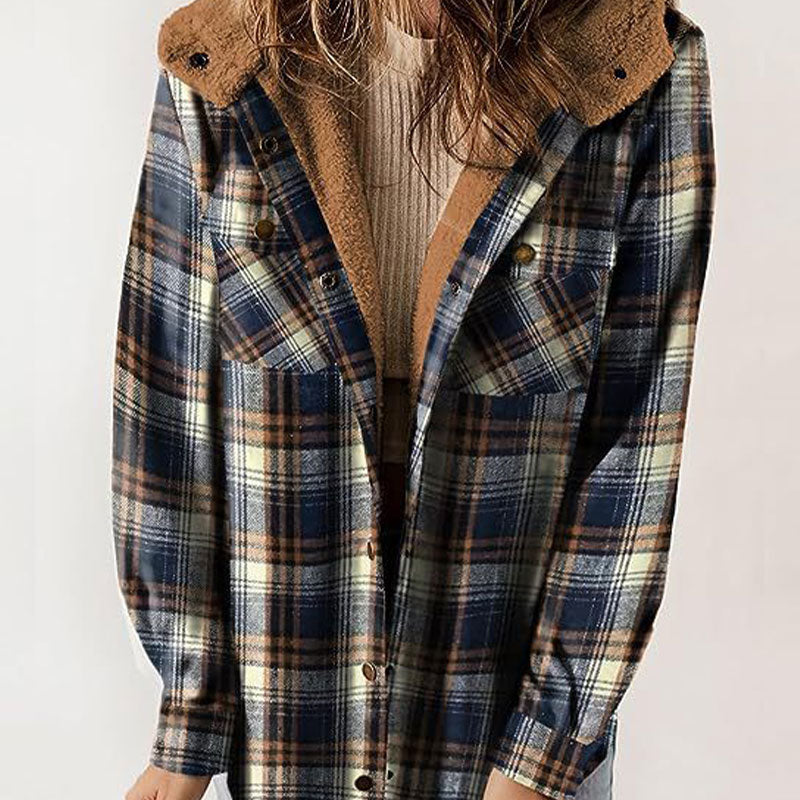 Autumn and Winter Series 44% OFF❄️Women's Winter Trendy Plaid Hooded Jacket💖