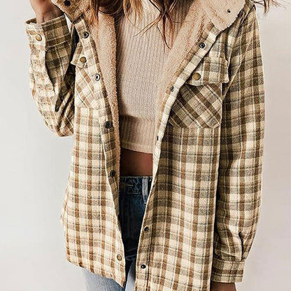 Autumn and Winter Series 44% OFF❄️Women's Winter Trendy Plaid Hooded Jacket💖