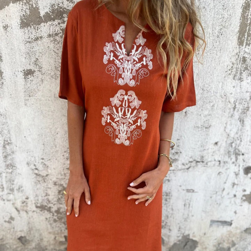 🌸Spring Specials💐 Women's Printed Casual V-Neck Short Sleeve Dresses