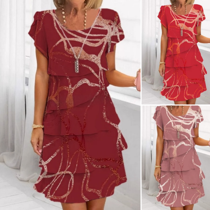 ⏳Time-Limited Special⏰Women's Elegant Ruffle Dress – Flattering Fit, Lightweight & Perfect for Day-to-Night S