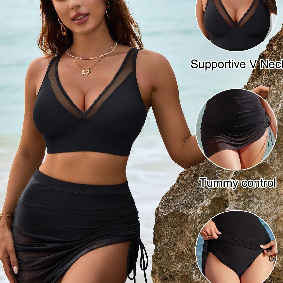 ⏳Time-Limited Special⏰Swim Skirt High Waisted Bikini Sets Tummy Control Swimsuits