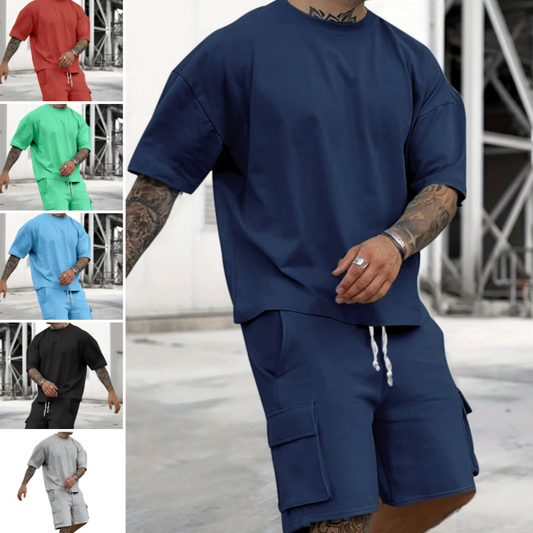 ⏳Time-Limited Special⏰Men's Casual Short Sleeve T-Shirt Shorts Set