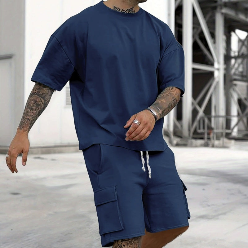 ⏳Time-Limited Special⏰Men's Casual Short Sleeve T-Shirt Shorts Set