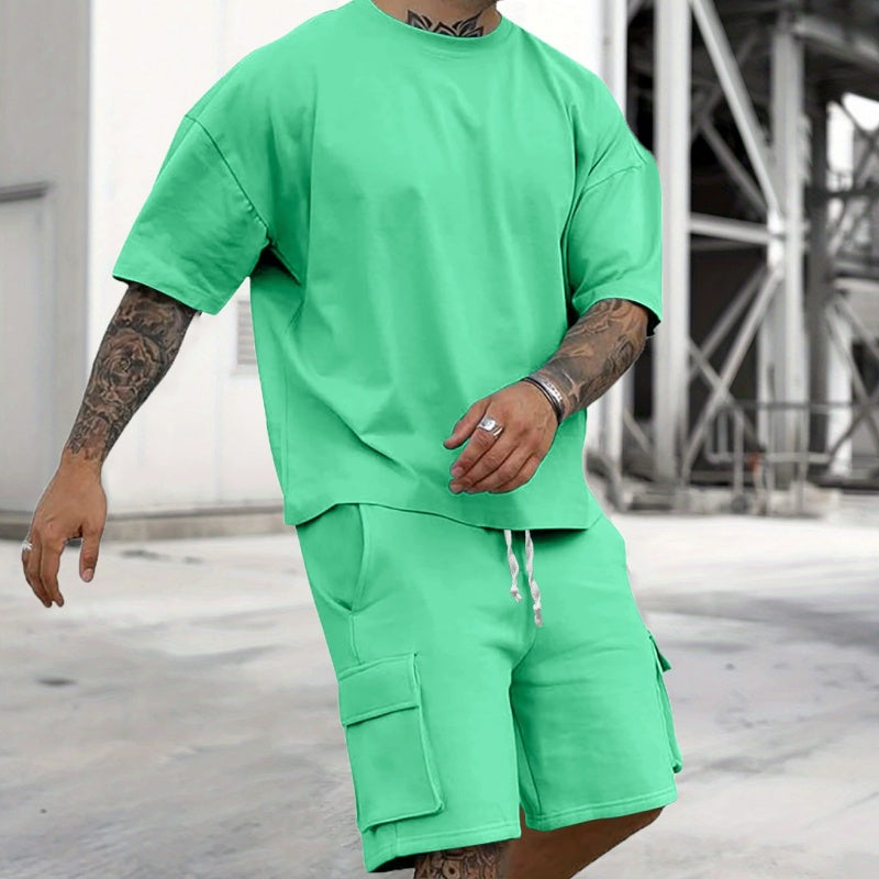 ⏳Time-Limited Special⏰Men's Casual Short Sleeve T-Shirt Shorts Set