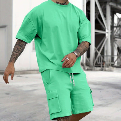 ⏳Time-Limited Special⏰Men's Casual Short Sleeve T-Shirt Shorts Set