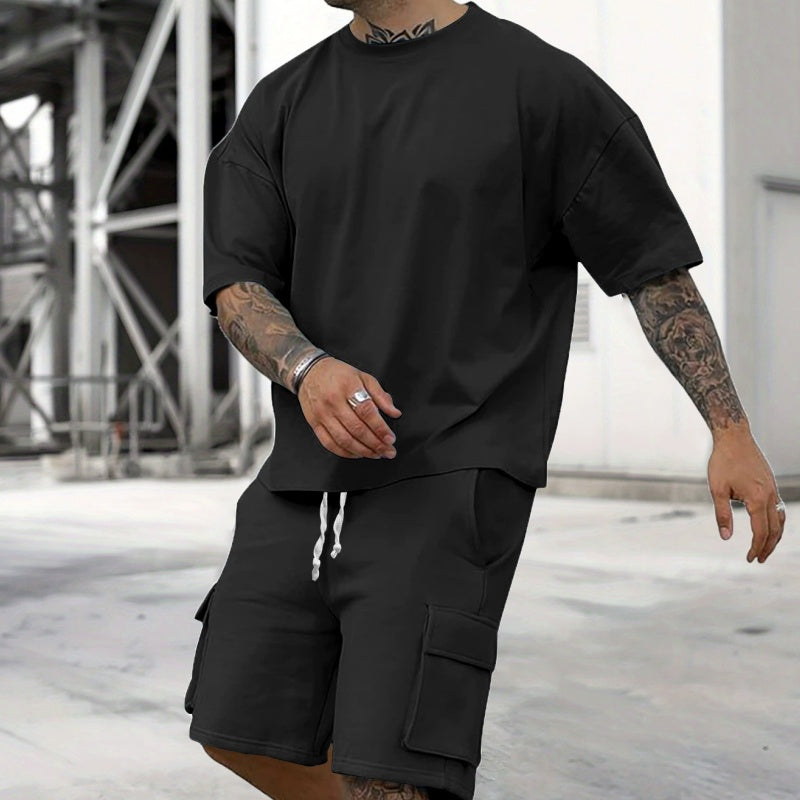 ⏳Time-Limited Special⏰Men's Casual Short Sleeve T-Shirt Shorts Set