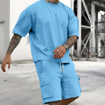 ⏳Time-Limited Special⏰Men's Casual Short Sleeve T-Shirt Shorts Set