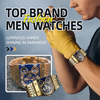 🔥New Year's Special Offer:50% OFF💼Business men's watch | Large 51 mm dial | Gold and stainless steel folding clasp | Waterproof and stylish
