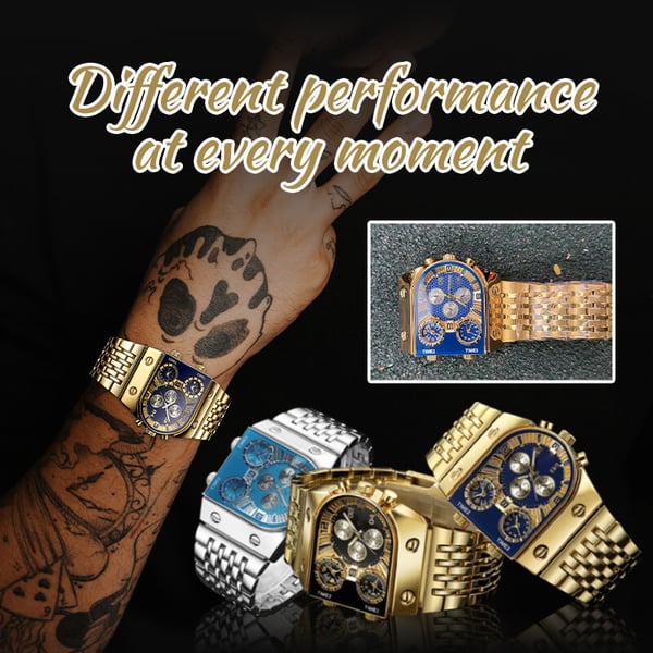 🔥New Year's Special Offer:50% OFF💼Business men's watch | Large 51 mm dial | Gold and stainless steel folding clasp | Waterproof and stylish