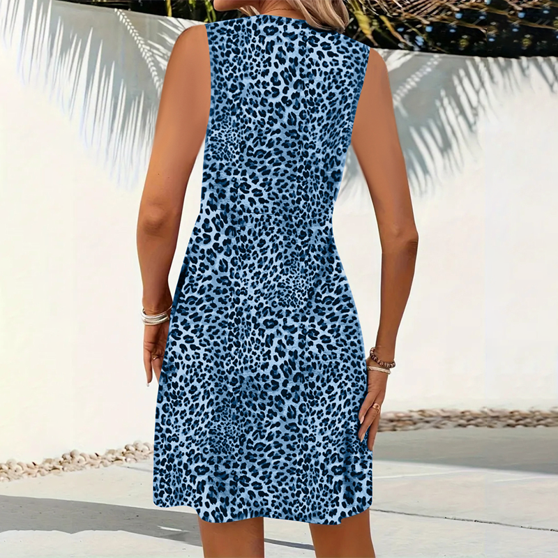 ⏳Time-Limited Special⏰Women's V-Neck Leopard Mini Dress – Bold Print, Flattering, Multi-Occasion 🌟