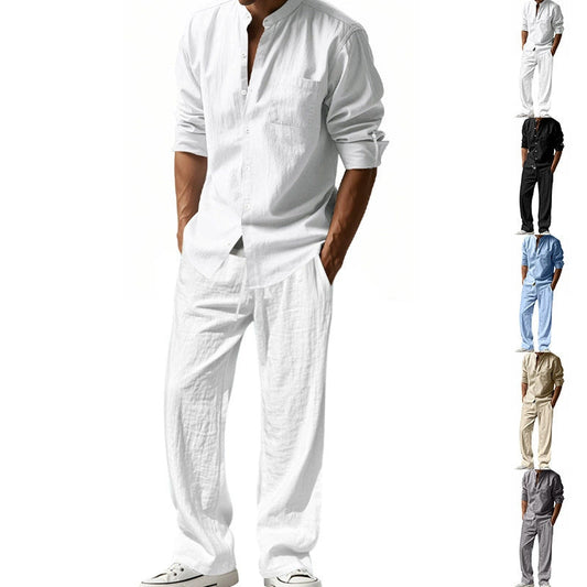 ⏳Time-Limited Special⏰Men’s Shirt & Pants Set – Casual, Breathable Linen, Relaxed Fit